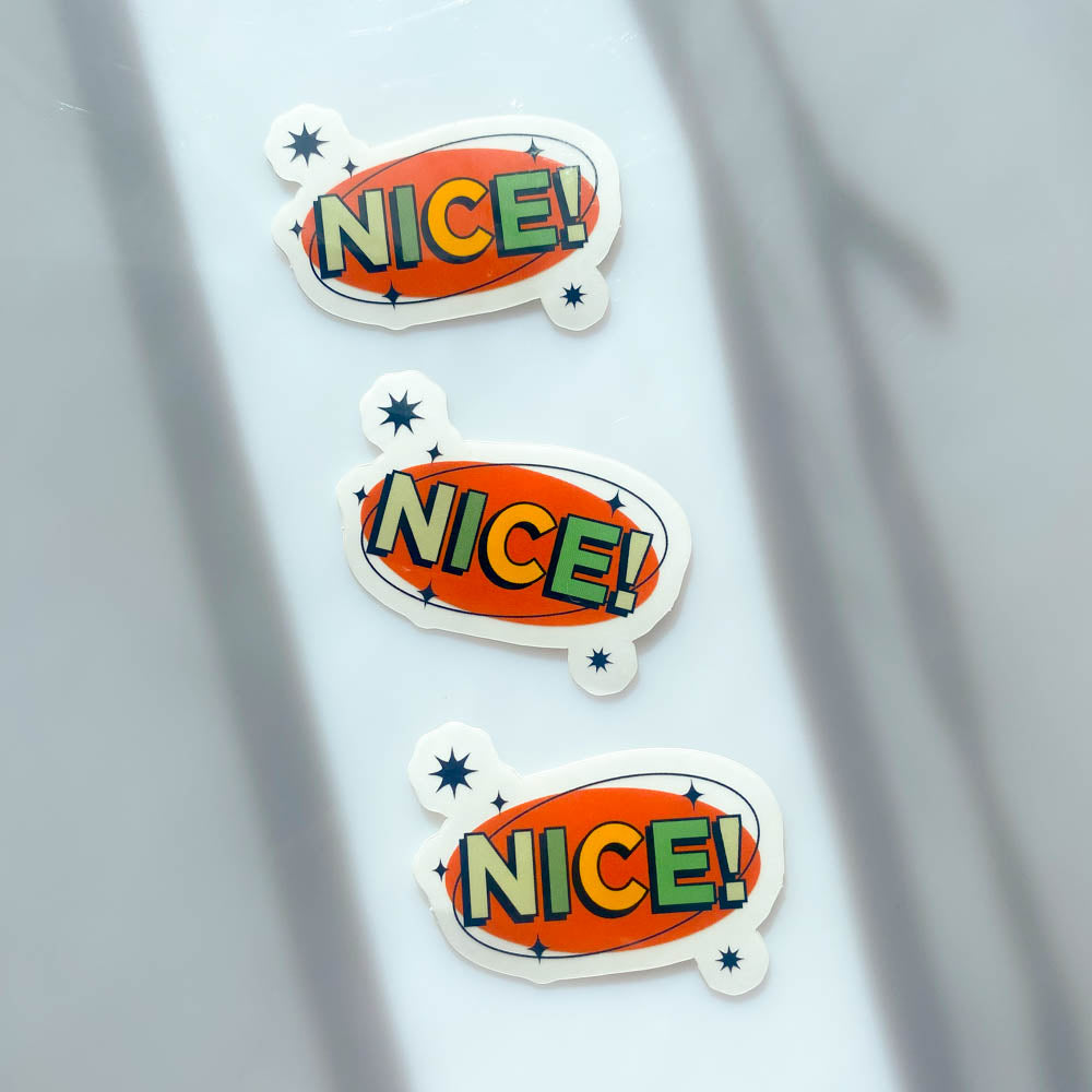 'NICE!' STICKER (CLEAR BACKGROUND)