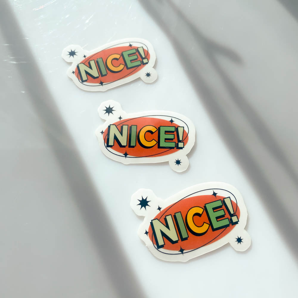 'NICE!' STICKER (CLEAR BACKGROUND)