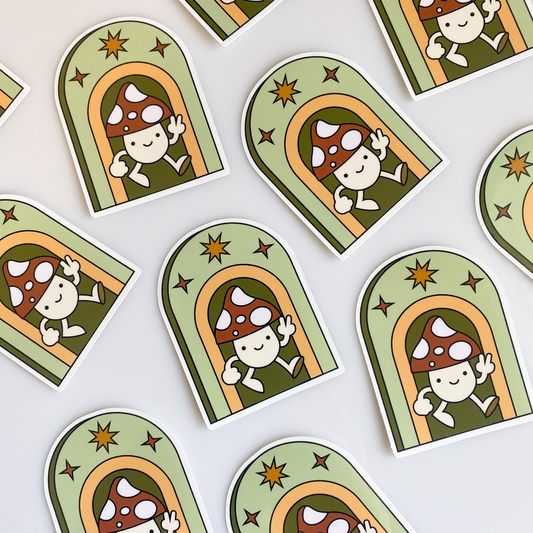 'HAPPY MUSHROOM' STICKER